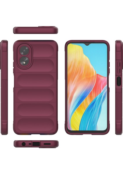 Oppo A38 / A18 Için Yumuşak Tpu Kaymaz Telefon Kılıfı - Koyu Kırmızı (Yurt Dışından) modelleri