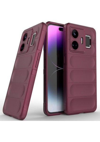 Realme Gt Neo 5 Için Yumuşak Tpu Kaymaz Telefon Kılıfı - Koyu Kırmızı (Yurt Dışından)