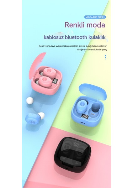 Kablosuz Bluetooth Kulaklık, Yüksek Kaliteli Tws Stereo LED Dijital Ekran 5.0 Özel Model Uzun Ömürlü Mini Kulaklık (Yurt Dışından)