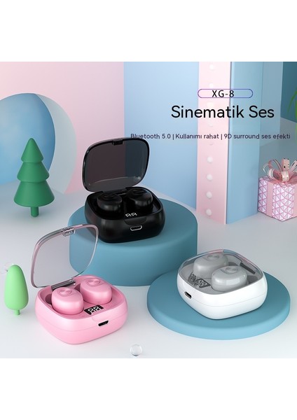 Kablosuz Bluetooth Kulaklık, Yüksek Kaliteli Tws Stereo LED Dijital Ekran 5.0 Özel Model Uzun Ömürlü Mini Kulaklık (Yurt Dışından)