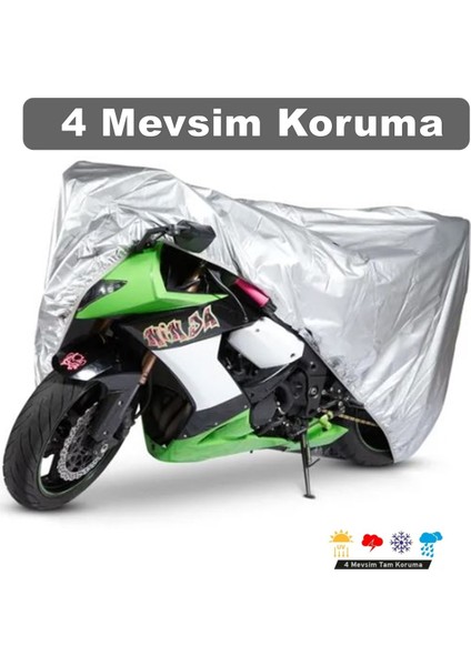 Ddlife Store Motor Branda Motor Örtü  Branda Kaliteplus Arka Çanta Uyumlu Motor Branda Örtü   4 Mevsim Koruma Gri