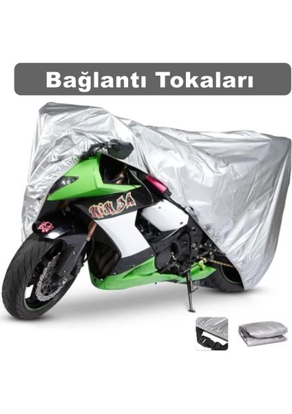 Ddlife Store Motor Branda Motor Örtü  Branda Kaliteplus Arka Çanta Uyumlu Motor Branda Örtü   4 Mevsim Koruma Gri