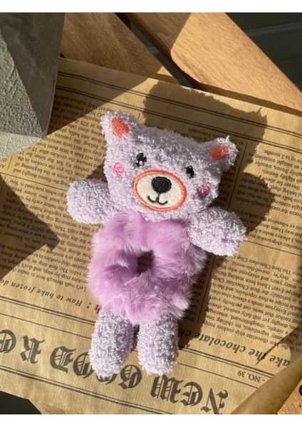 Figürlü Peluş Lastik Toka Mor SBT1770