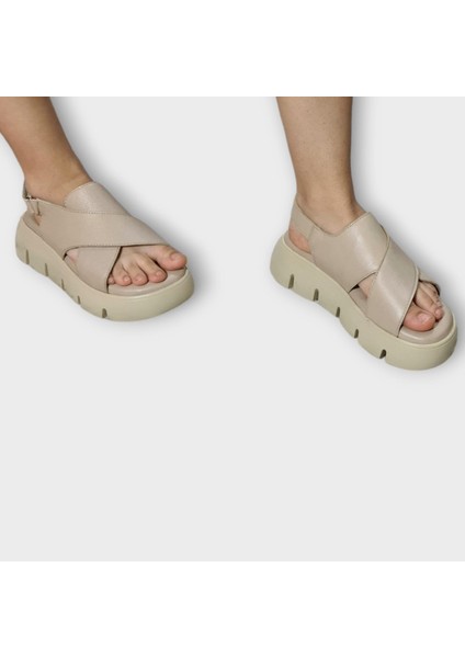 Dünya Shoes  Deri Kadın Sandalet