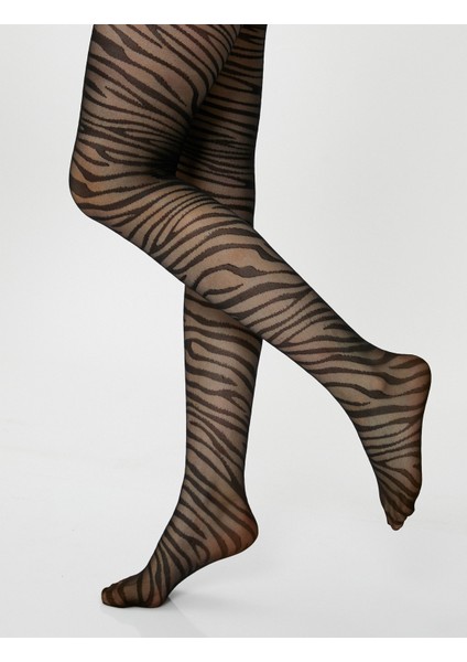 Külotlu Çorap Zebra Desenli 20 Den