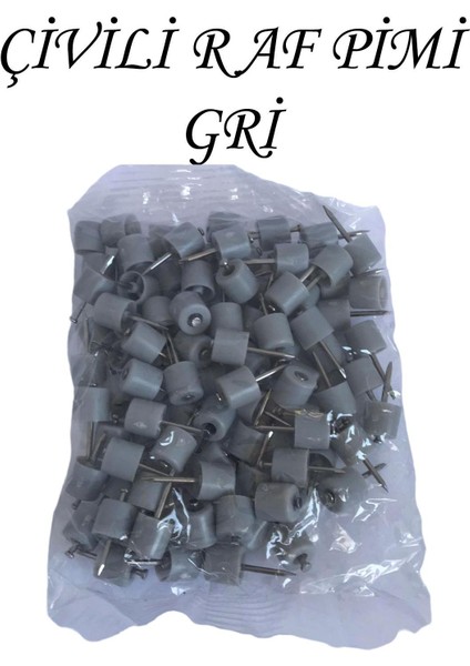 Çivili Raf Pimi Duvar Dolap Mobilya Pimi Sert Plastik Raf Tutucu Gri