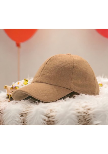 Unisex Polo Kışlık Kaşe Dokulu Kumaş 6 Parça Amerikan Beyzbol Kep Şapka