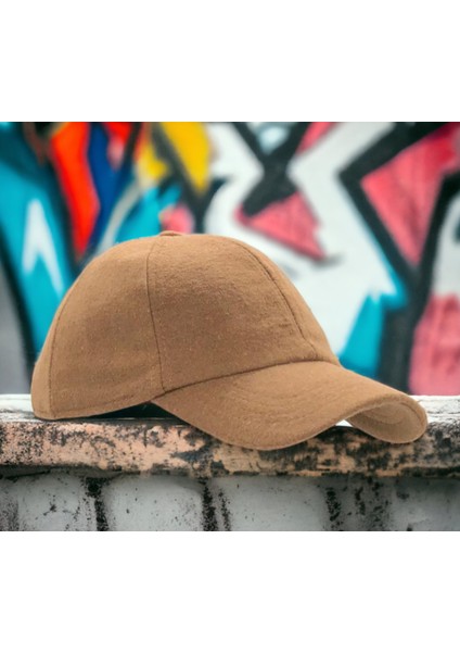 Unisex Polo Kışlık Kaşe Dokulu Kumaş 6 Parça Amerikan Beyzbol Kep Şapka