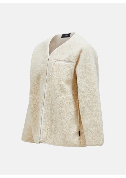 Bej Erkek V Yaka Bol Kesim Polar Sweatshırt G79060020_M Heavy Pile Cardigan modelleri