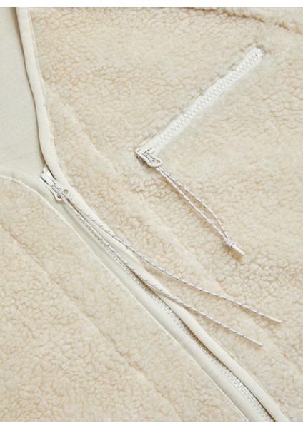 Bej Erkek V Yaka Bol Kesim Polar Sweatshırt G79060020_M Heavy Pile Cardigan fırsatları