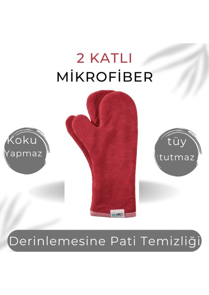 Köpek Pati Kurulama Eldiveni, 2 Katlı Süper Su Emici Mikrofiber, 1 Çift, Kırmızı fiyatları