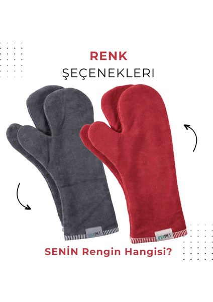 Köpek Pati Kurulama Eldiveni, 2 Katlı Süper Su Emici Mikrofiber, 1 Çift, Kırmızı fırsatları