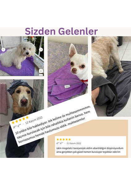2'li Set Köpek Havlusu, Su Emici Mikrofiber, 60x90 Cm