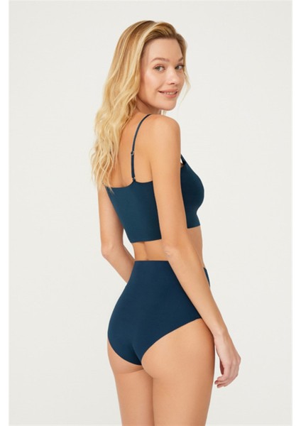 Yüksek Bel Basic Lazer Kesim Bikini Külot 3'lü Paket - 4