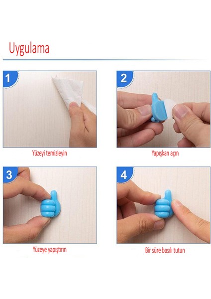 Başparmak Kablo Tutucu, Duvar, Araba, Ev, Organizatör, Kulaklık Tutucu Beyaz Renk 5ADET