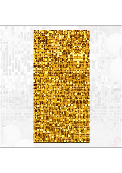 Işıltılı Pul Payetli Arka Fon Paneli, 90CM x 180CM - Altın