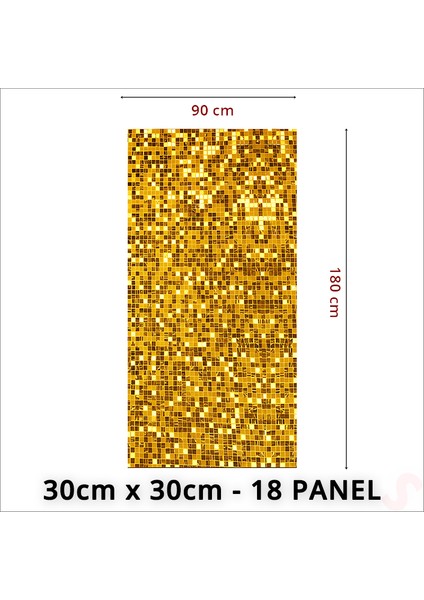 Işıltılı Pul Payetli Arka Fon Paneli, 90CM x 180CM - Altın fiyatları