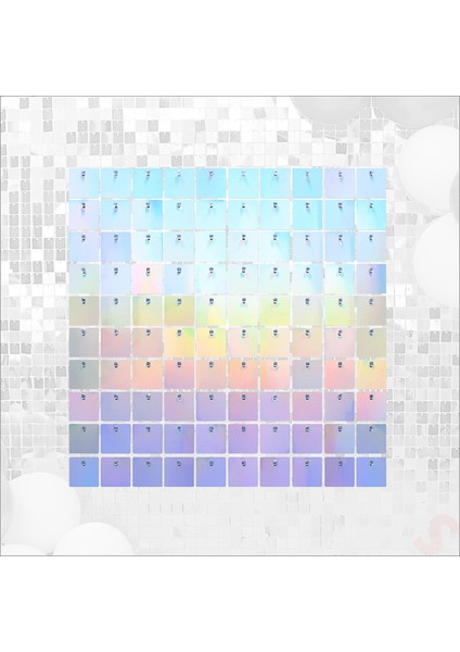 Işıltılı Pul Payetli Arka Fon Paneli, 30CM x 30CM - Rainbow