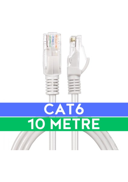 Cat6 10MT Lan Ethernet Kablosu Fabrikasyon Internet Kablo