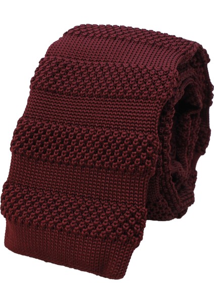 Bordo Örgü Kravat
