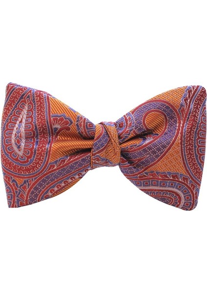 Şal Desenli Açık Papyon