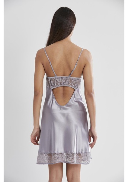 Kadın 4075 Saten Dantelli Gecelik ve Sabahlık Takımı Bordo