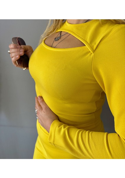 Sarı Renk Croplu Pantolon Takım fiyatları