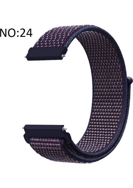 Huawei Watch Ultimate 22MM Için Cırtlı Kumaş Kordon-03 Lacivert
