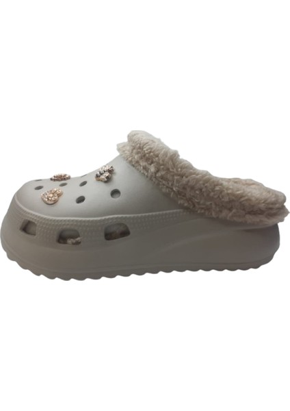 Kadın Taşlı Bej Içi Peluş Eva Terlik AKB320-110 fiyatları