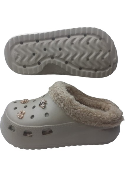 Kadın Taşlı Bej Içi Peluş Eva Terlik AKB320-110 fırsatları