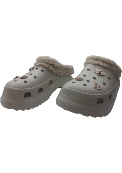 Kadın Taşlı Bej Içi Peluş Eva Terlik AKB320-110 indirimleri