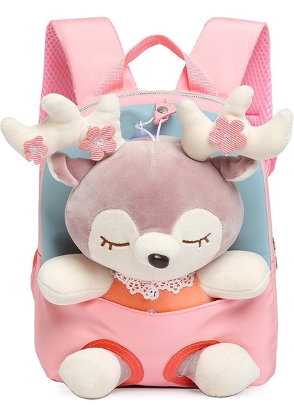 Just Casual Karikatür Peluş Bölünmüş Geyik Sevimli Çocuklar Küçük Sırt Çantası Anaokulu Kız Bebek Hafif Moda Sevimli Sırt Çantası (Yurt Dışından)