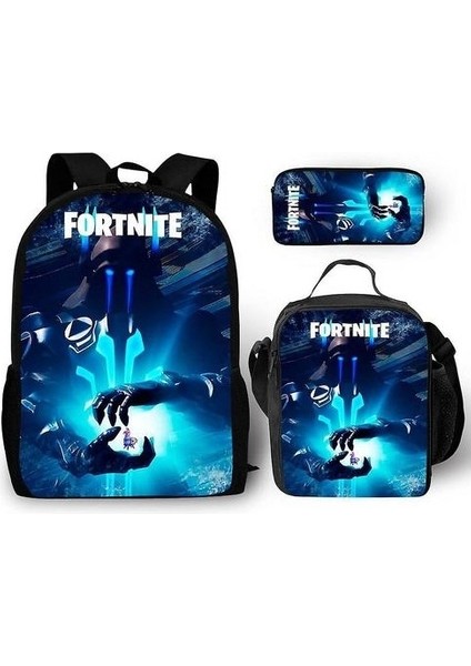 Sanlindou 3 Adet / Takım Fortnite Sırt Çantası Anime Okul Çantası Oxford Satchel ile Kalem Çantası Öğle Yemeği Çantası (Yurt Dışından)