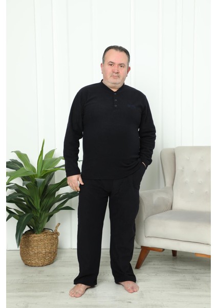 Erkek Büyük Beden Cepli Kışlık Polar Pijama Takımı 2325
