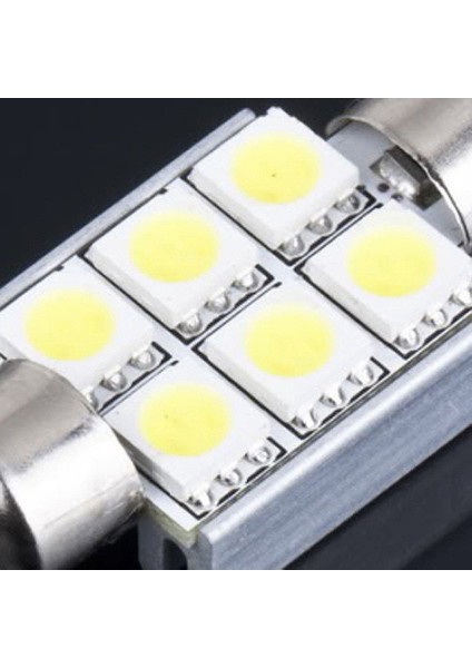 36MM 6 Smd 5050 Saf Beyaz Kubbe Festoon Canbus Obc Araba 6 LED Ampul (Yurt Dışından)