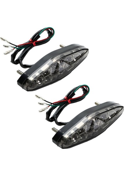 2x Motosiklet 15 LED Kırmızı Işık Fren Lambası Elektrikli Araba Scooter Arka Kuyruk Lambası Otomobil Parçaları (Yurt Dışından)