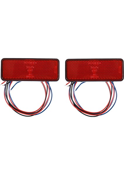 2x LED Reflektör Kırmızı Arka Kuyruk Fren Dur Marker Hafif Kamyon Römork Suv Motosiklet (Yurt Dışından)