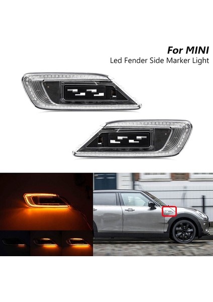 F54 16-23 63137358469,63137358470 Için Dinamik LED Yan Sinyal Lambası Dönüş Sinyali Lambası, Şeffaf (Yurt Dışından)