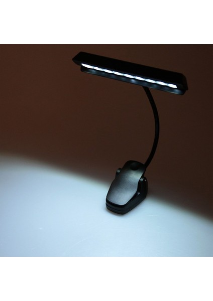 9 LED Okuma Lambası Okuma Işığı Masa Klipsli Lamba Piyano Müzik Puanı Standı Siyah (Yurt Dışından)