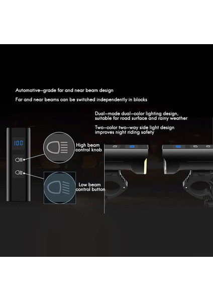 Akıllı Bisiklet Işık Seti Şarj Edilebilir Süper Parlak Bisiklet Far Bisiklet Kuyruk Lambası Su Geçirmez Yol Bisikleti Işıkları (Yurt Dışından)