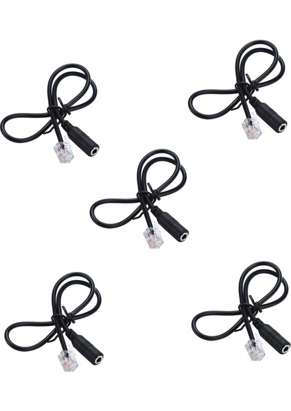 5pc Telefon Adaptörü Rj9 - 3.5 Dişi Adaptör Dönüştürücü Kablo Pc Bilgisayar Kulaklık Telefon (Yurt Dışından)