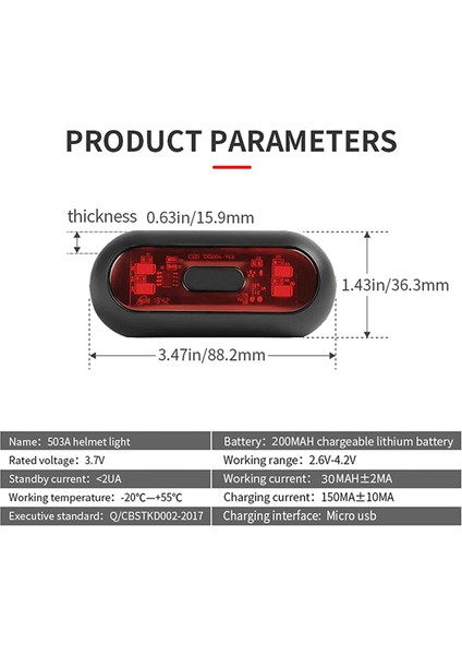 2x LED Kask Işık, Motosiklet Kask Fren Lambası Şarj Edilebilir Bisiklet Arka Kırmızı Güvenlik Uyarı Işığı Gece Sürüş Için (Yurt Dışından)