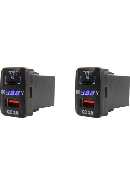 Adet 30X20MM Araba USB Şarj Aleti Qc3.0 Hızlı Şarj ile Pd Tipi C USB Şarj Aleti Adaptörü (Yurt Dışından)