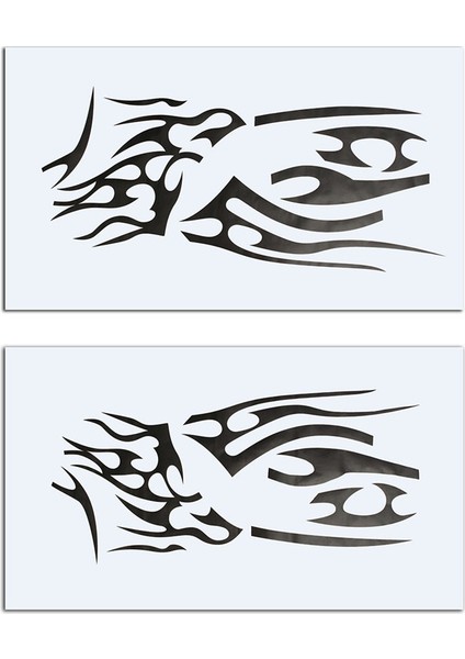 2 Adet Araba Oto Alev Yangın Araba Çıkartmaları Tüm Vücut Çıkartması Dekor Kapakları Koruyucu Araba Sticker Araba-Şekillendirici Aksesuarları Siyah (Yurt Dışından)