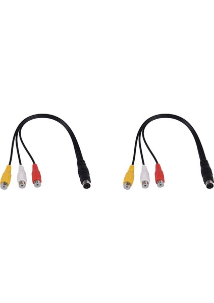 2x 4 Pin S-Video - 3 Rca Dişi Tv Adaptörü Dizüstü Bilgisayar Kablosu (Yurt Dışından)
