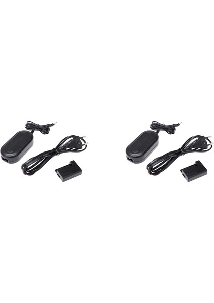2x - E10 Ac 100 - 240V Güç Adaptörü, Dc Trafo Kablo Kiti ile 1100D / Kiss X50 / Rebel T3 (Siyah) (Yurt Dışından)