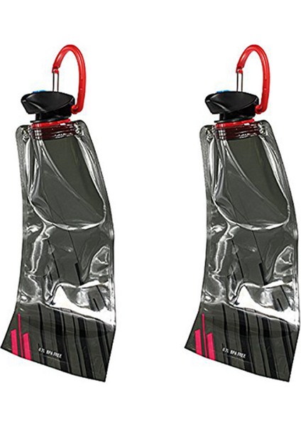 2 Adet 700 ml Katlanabilir Yeniden Kullanılabilir Su Torbası Içecek Şişesi Ücretsiz Bisiklet Şişesi Siyah (Yurt Dışından)
