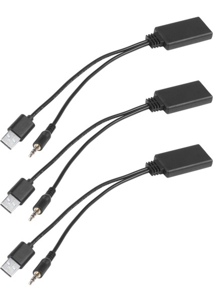 3x Araba Kablosuz Bluetooth Modülü Müzik Adaptörü Yardımcı Alıcı Aux Ses USB 3.5mm Soket E90 E91 E92 E93 (Yurt Dışından)