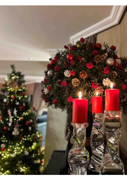 Iv Candles Homedecor 4'lü Kırmızı Baton Mum modelleri