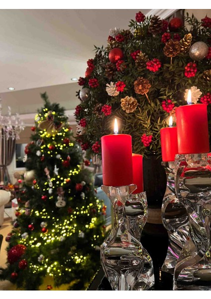 Iv Candles Homedecor 4'lü Kırmızı Baton Mum indirimleri